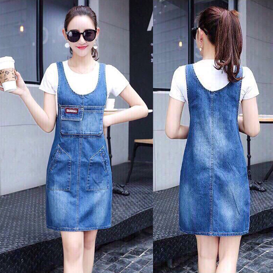 ĐẦM YẾM JEAN FORM BÍ PHỐI TÚI - NJ8826